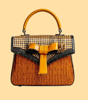 Orange Tweed Satchel